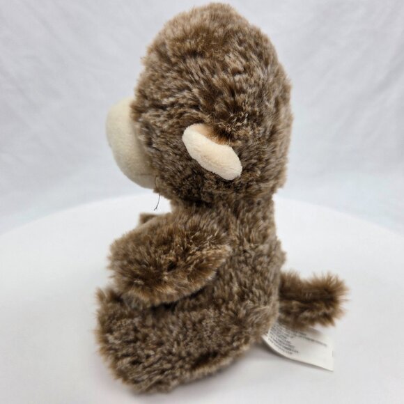 KELLYTOY MONKEY CHIMP PLUSH  HEART FOOT SPARKLE EYES BROWN STUFFED ANIMAL 6” - Picture 2 of 6